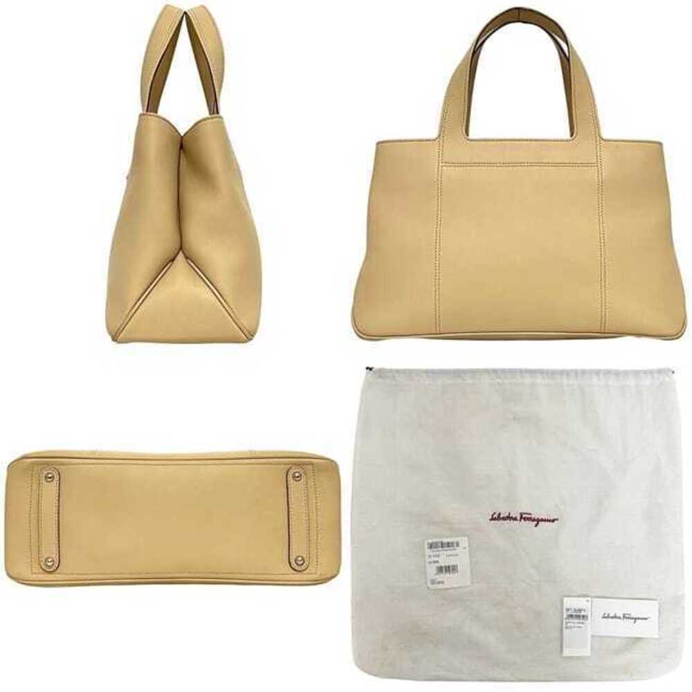Salvatore Ferragamo Handbag Beige Gancini Tote Bag Top Handle Hardware - Picture 2 of 10